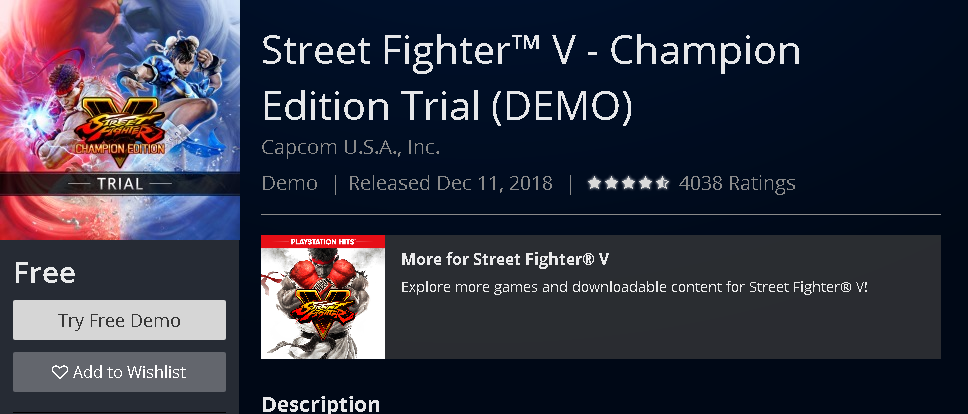 Screenshot 2020 08 06 Street Fighter™ V Champion Edition Trial DEMO on PS4 Official PlayStation™Store US